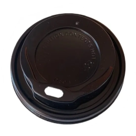 Capace negre pentru pahare de 8 si 12 oz pentru bauturi calde, 100 buc/set Capace negre pentru pahare de 8 si 12 oz pentru bauturi calde, 100 buc/set