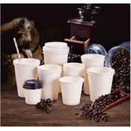 Pahare de carton albe pentru bauturi calde 16 oz, 50 buc/set