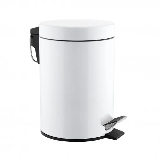 Cos gunoi circular cu pedala, otel vopsit alb, 5 L, Mediclinics Cos gunoi circular cu pedala, otel vopsit alb, 5 L, Mediclinics