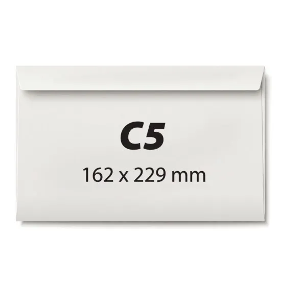 Plic C5, 162 x 229 mm, alb, banda silicon, 80 g/mp, 500 bucati/cutie