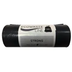 Saci menajeri LDPE, 120 l, negru, 10 bucati/rola