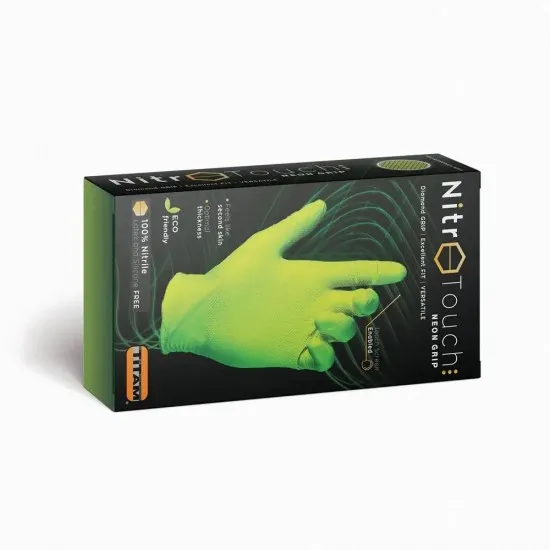 Manuși Nitril Nitro Touch Neon Grip - Verde Manuși Nitril Nitro Touch Neon Grip - Verde