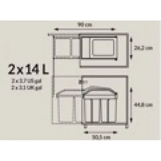 Cos Gunoi Hailo Multi Box Duo L, 2x14L