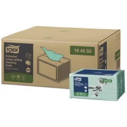 Lavetă pentru curățare Coloured Long-Lasting verde, Tork, 40 buc./pachet