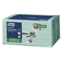 Lavetă pentru curățare Coloured Long-Lasting verde, Tork, 40 buc./pachet