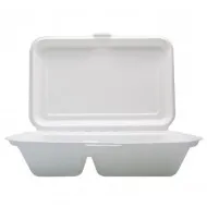 Caserola meniu mare, trestie de zahar, 2 compartimente, 23*15 cm, 50 buc/set Caserola meniu mare, trestie de zahar, 2 compartimente, 23*15 cm, 50 buc/set